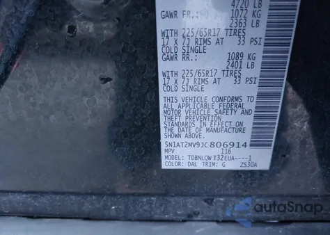 2018 Nissan Rogue Sv z USA, uszkodzony, nr VIN 5N1AT2MV9JC806914